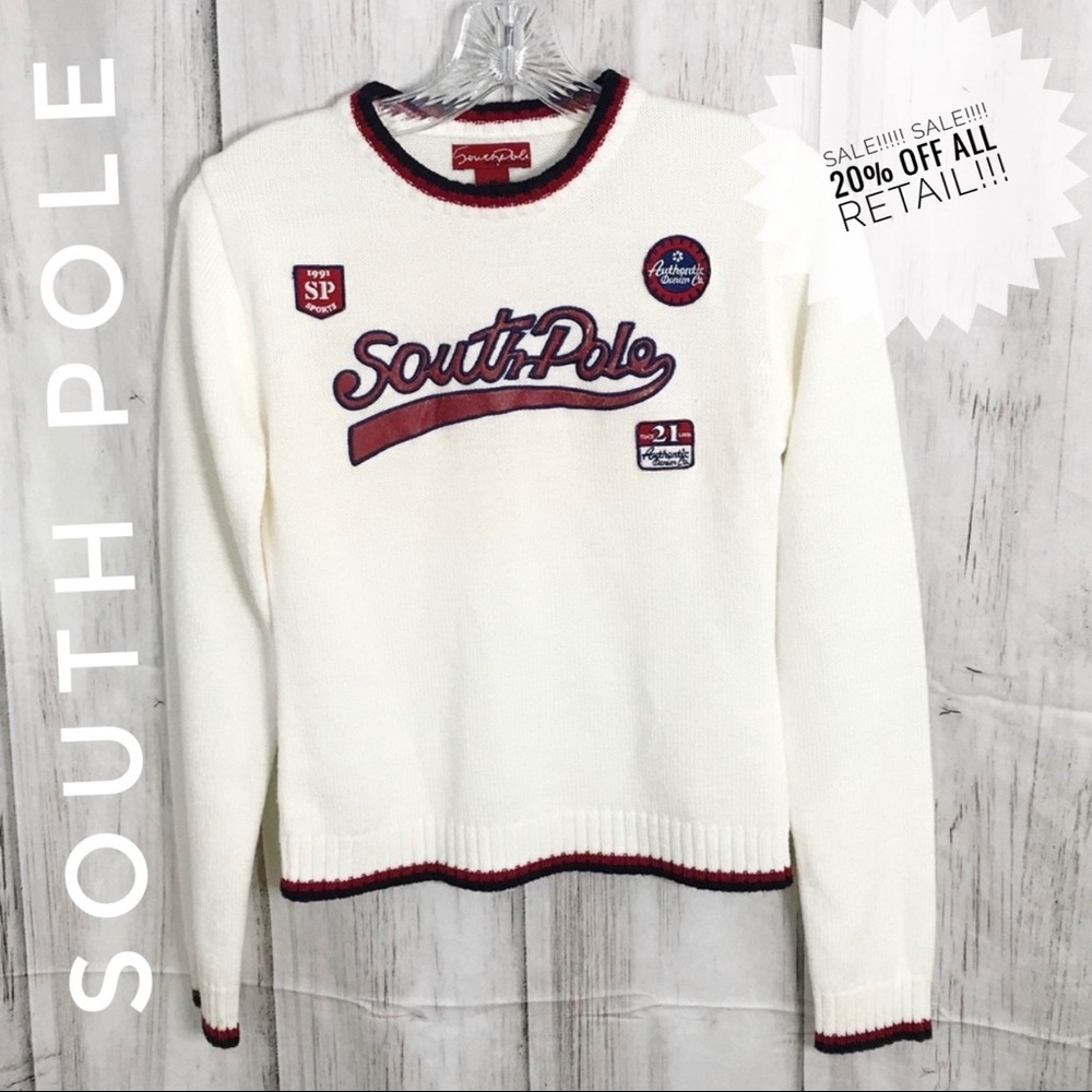 VTG South Pole Graphic Tee Cropped Sweater Sz M